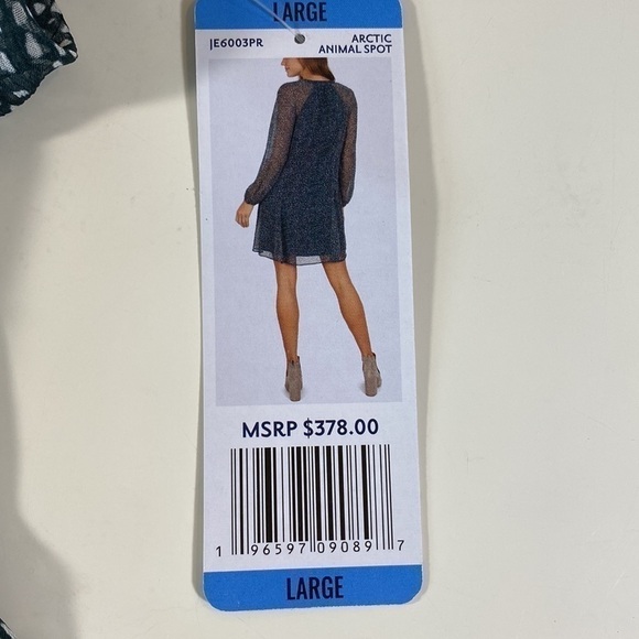 JOIE Ladies Artic Animal Spot Balloon Sleeve Dress Green Size Large‎ - Picture 13 of 15